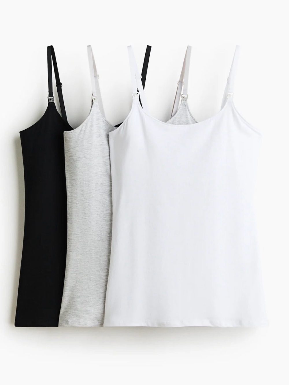 H&M MAMA 3-PACK NURSING breastfeeding CAMISOLE TOPS S